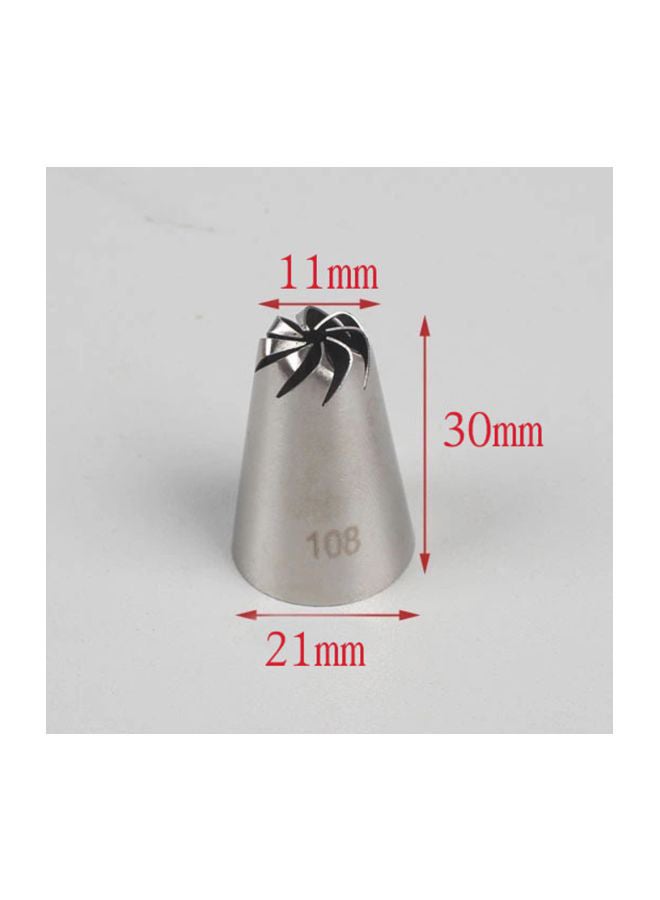 Stainless Steel Flower Shaped Cake Nozzle Silver 3x2.1centimeter - Image 3